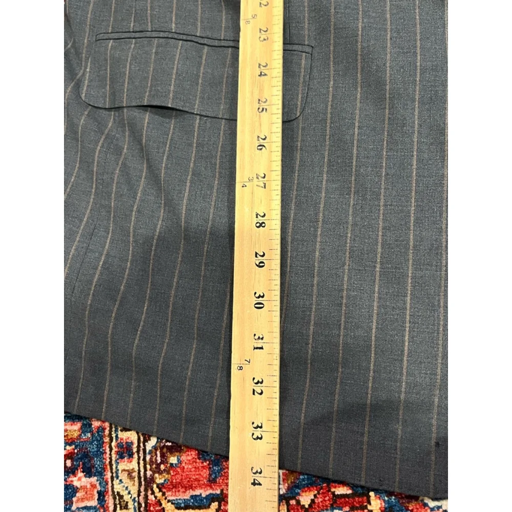 High Performance Ermenegildo Zegna Grey Wool Striped 2 Button Suit Coat Blazer